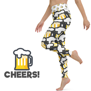 "Yoga for Beers" All-Over Beer Mug Leggings