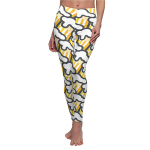 "Beer Mug Tiles" All-Over Beer Mug Leggings