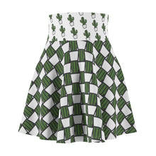 Load image into Gallery viewer, &quot;Quirky Cactus&quot; All-Over Checkered OG Cactus Pot Skater Skirt