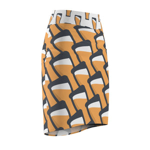 "Beer Pint Tiles" All-Over Beer Pint Pencil Skirt