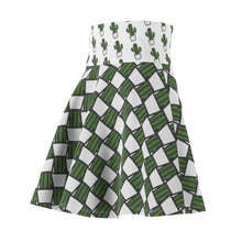 Load image into Gallery viewer, &quot;Quirky Cactus&quot; All-Over Checkered OG Cactus Pot Skater Skirt