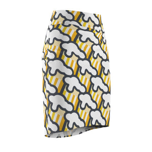 "Beer Mug Tiles" All-Over Beer Mug Pencil Skirt