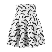 Load image into Gallery viewer, &quot;Stache Stache Stache&quot; All-Over Polka Mustache Skater Skirt