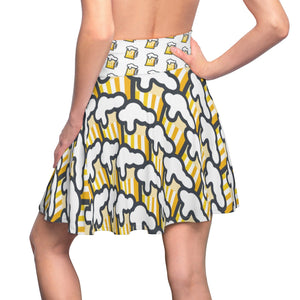 "Beer Mug Tiles" All-Over Beer Mug Skater Skirt