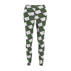 "Quirky Cactus" All-Over Checkered OG Cactus Pot Leggings