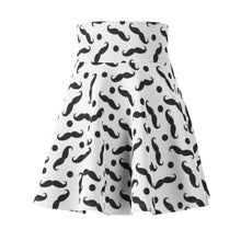 Load image into Gallery viewer, &quot;Stache Stache Stache&quot; All-Over Polka Mustache Skater Skirt