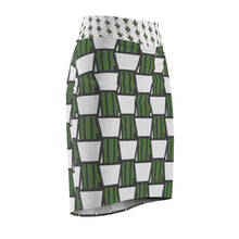 Load image into Gallery viewer, &quot;Quirky Cactus&quot; All-Over Checkered OG Cactus Pot Pencil Skirt