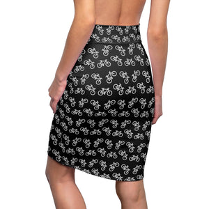 "Bicycle Lovers" All-Over bicycle Pencil Skirt