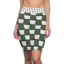 Load image into Gallery viewer, &quot;Quirky Cactus&quot; All-Over Checkered OG Cactus Pot Pencil Skirt