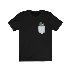 "Quirky Cactus In My Pocket" Fake Pocket T-Shirt