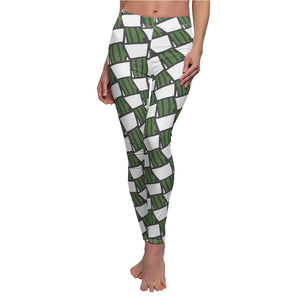 "Quirky Cactus" All-Over Checkered OG Cactus Pot Leggings