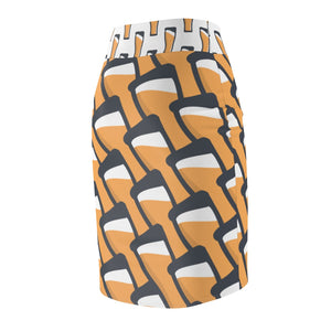 "Beer Pint Tiles" All-Over Beer Pint Pencil Skirt