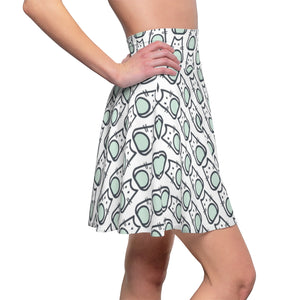 "Meow for Days" All-Over Polka Cat Skater Skirt