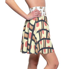 Load image into Gallery viewer, &quot;Quirky Pizza&quot; All-Over Checkered Pizza Skater Skirt