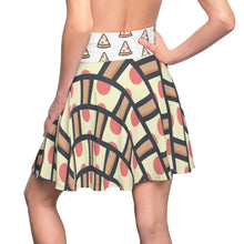 Load image into Gallery viewer, &quot;Quirky Pizza&quot; All-Over Checkered Pizza Skater Skirt