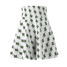 Load image into Gallery viewer, &quot;Quirky Cactus&quot; All-Over Polka OG Cactus High-Waist Skater Skirt