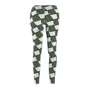 "Quirky Cactus" All-Over Checkered OG Cactus Pot Leggings