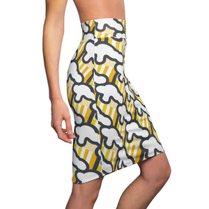 "Beer Mug Tiles" All-Over Beer Mug Pencil Skirt