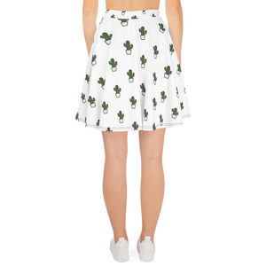 "Quirky Cactus" All-Over Polka OG Cactus Skater Skirt