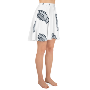 "Moai of Easter Island" All-Over Polka Frontal Moia Skater Skirt