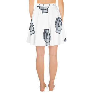 "Moai of Easter Island" All-Over Polka Frontal Moia Skater Skirt