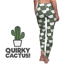 Load image into Gallery viewer, &quot;Quirky Cactus&quot; All-Over Checkered OG Cactus Pot Leggings